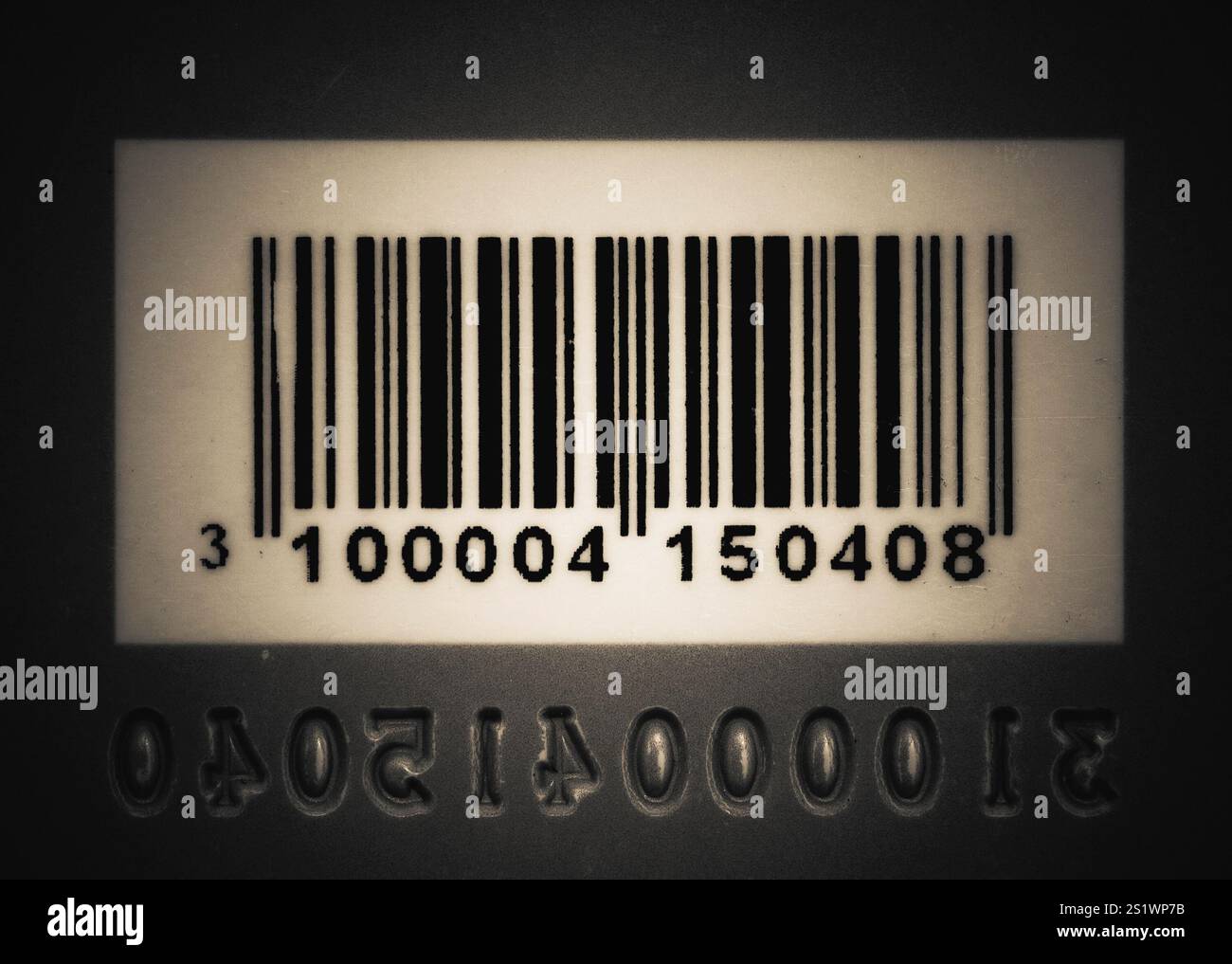 bar- code (changged) on dark background Stock Photo