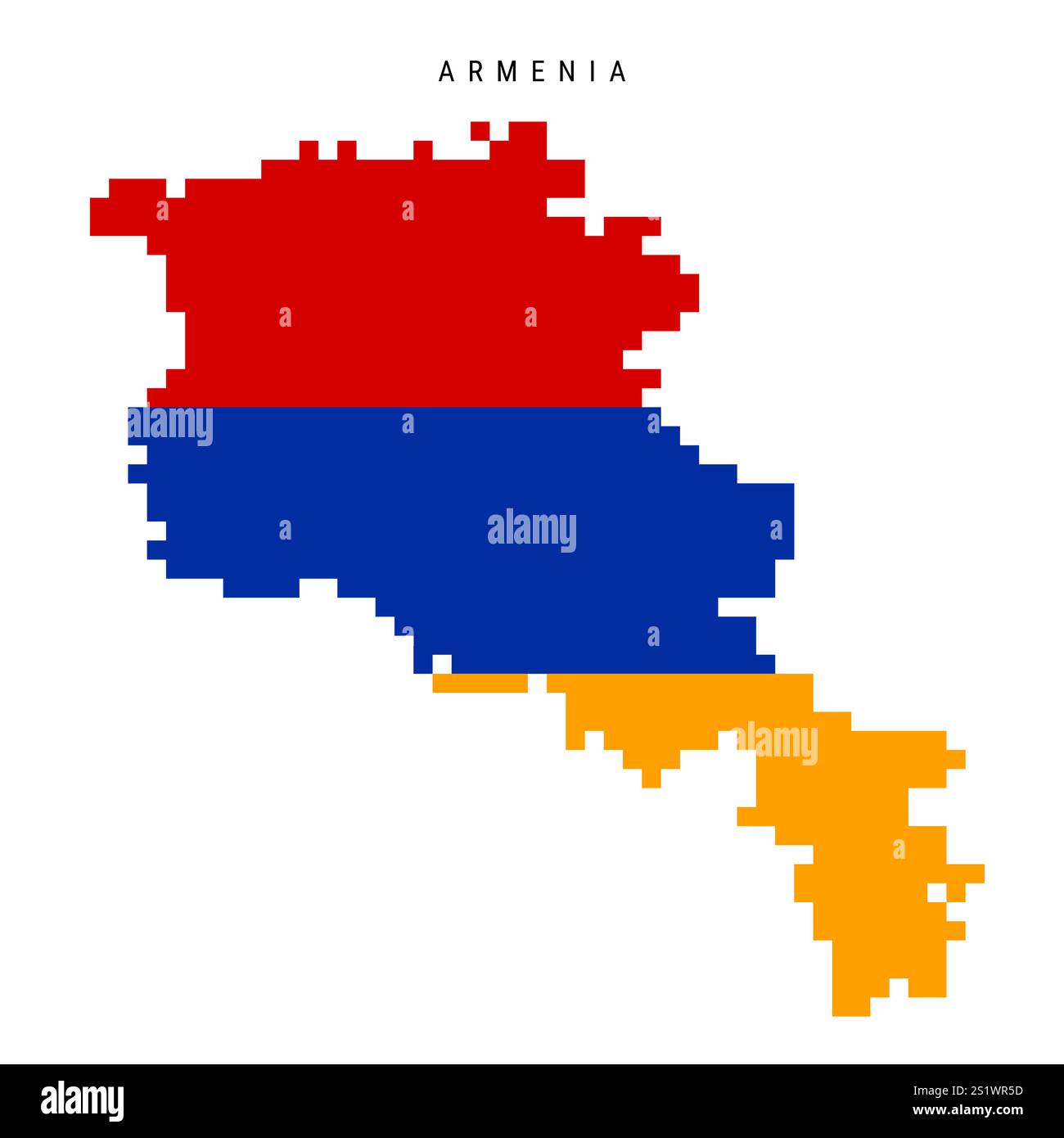 Armenia pixel flag map icon. Flat vector illustration isolated on white ...