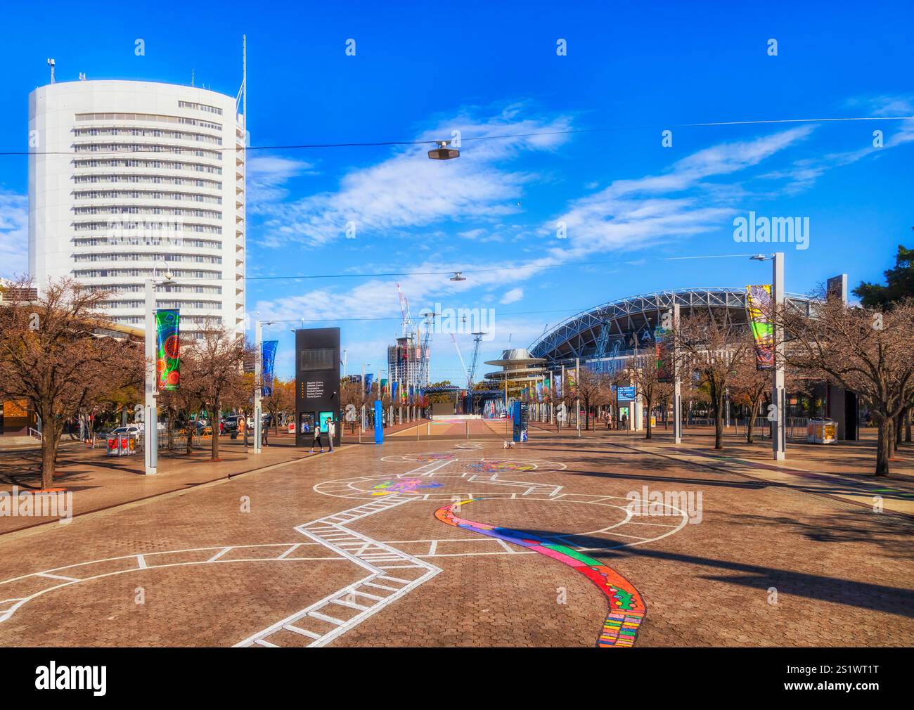 Sydney Olympic park sports complex and entertainment district in Sydney, Australia. Stock Photo