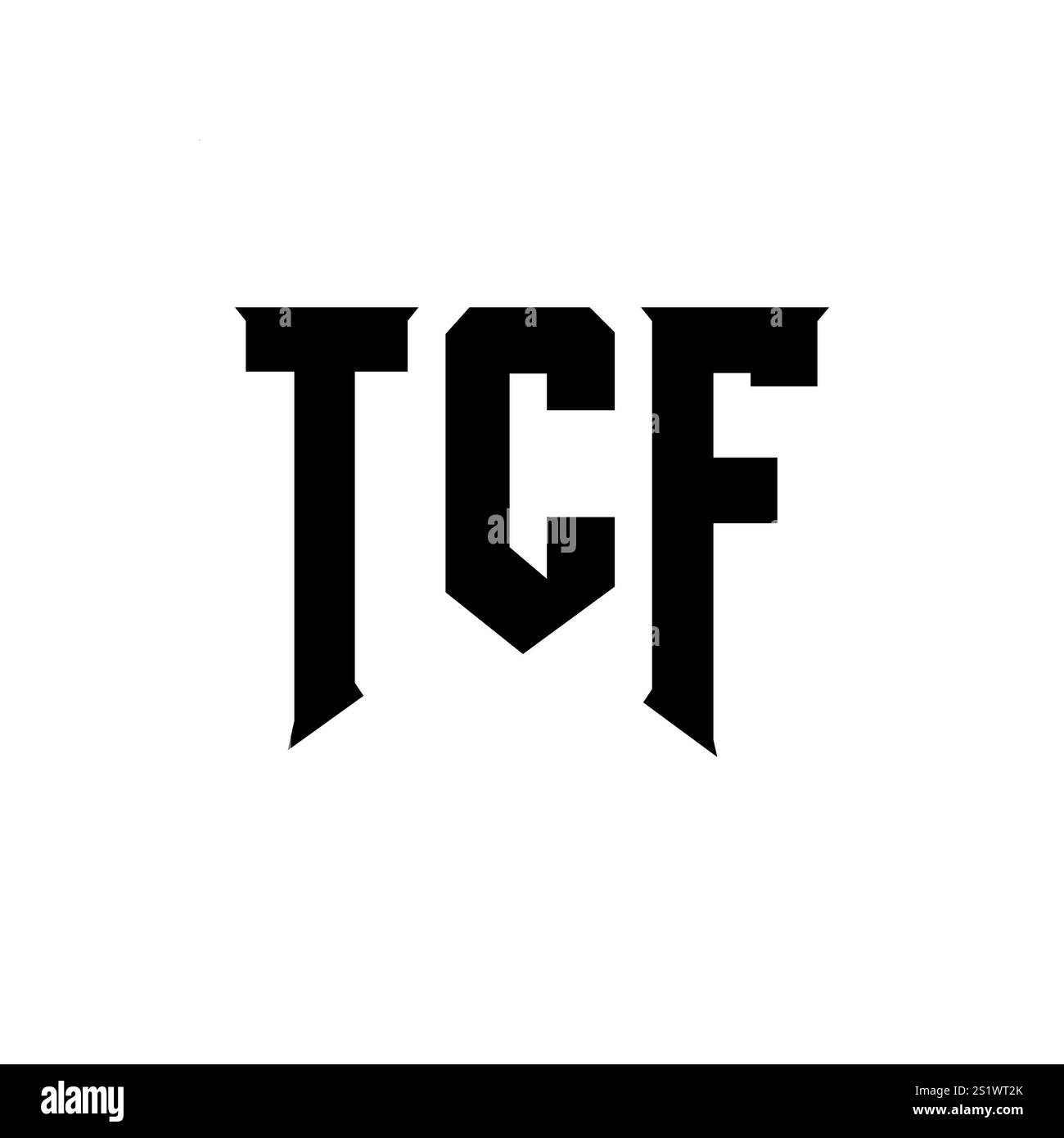 TCF letter logo design for technology company. TCF logo design black and white color combination. TCF logo, TCF vector, TCF design, TCF icon, TCF alph Stock Vector