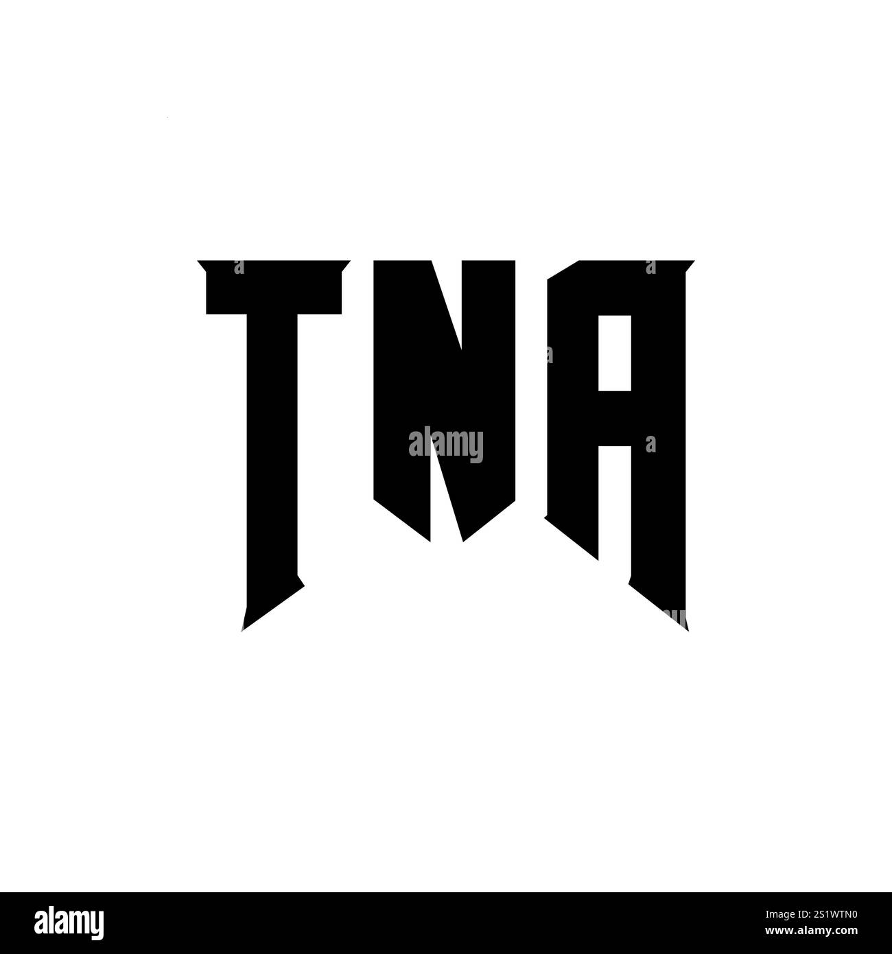 TNA letter logo design for technology company. TNA logo design black