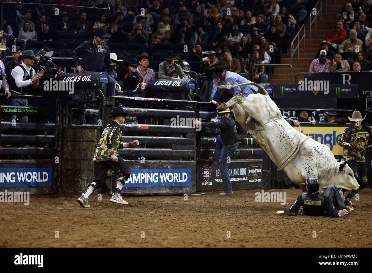 Diner Barbosa rides during PBR's Unleash The Beast buck off competition