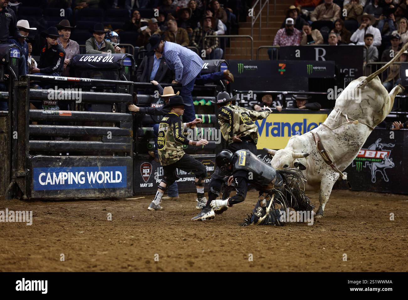 Diner Barbosa rides during PBR's Unleash The Beast buck off competition