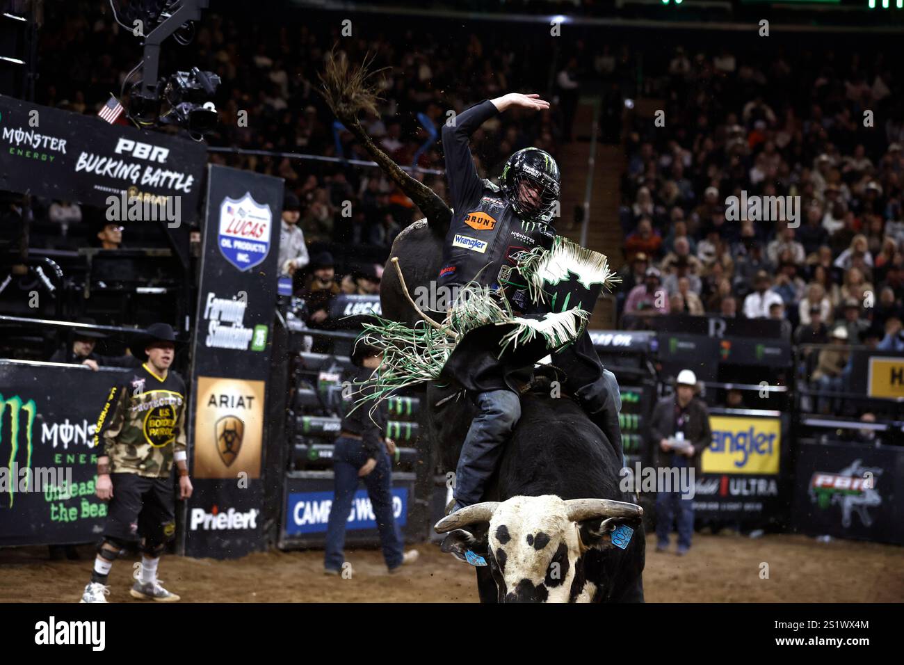 Boudreaux Campbell rides during PBR's Unleash The Beast buck off