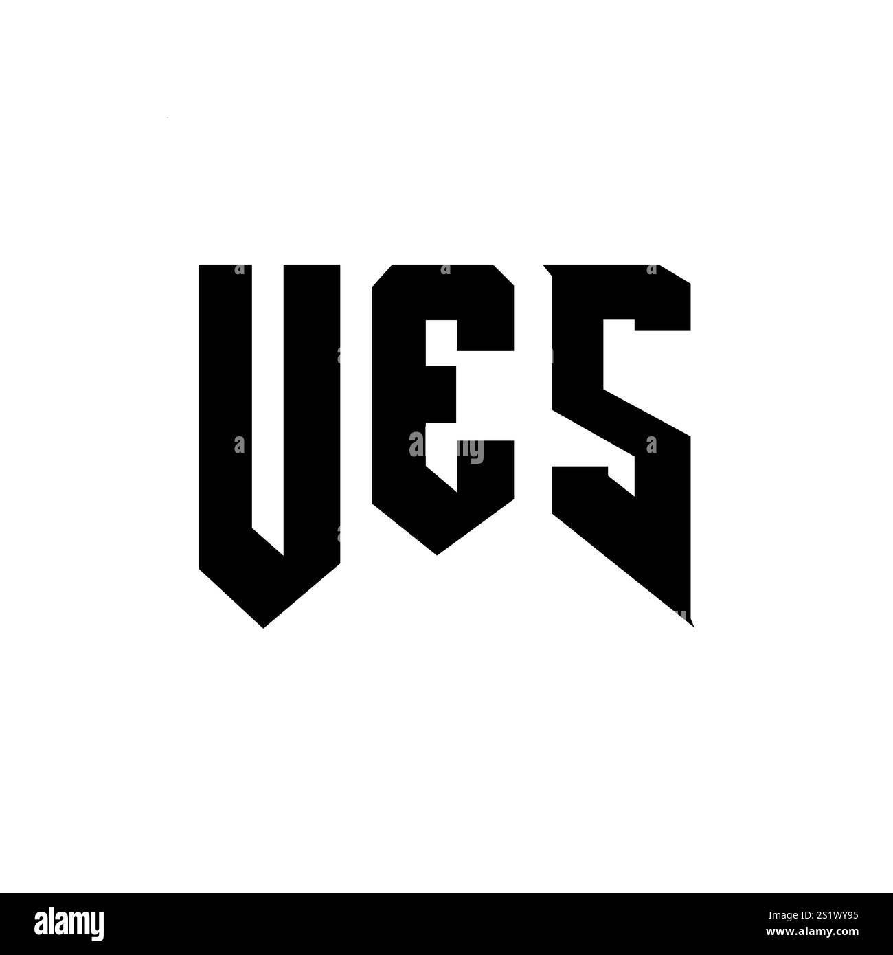 UES letter logo design for technology company. UES logo design black and white color combination. UES logo, UES vector, UES design, UES icon, UES alph Stock Vector