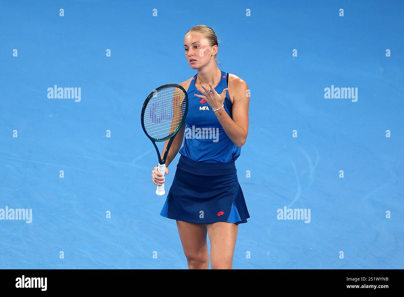 Russia's Polina Kudermetova reacts during their final match against