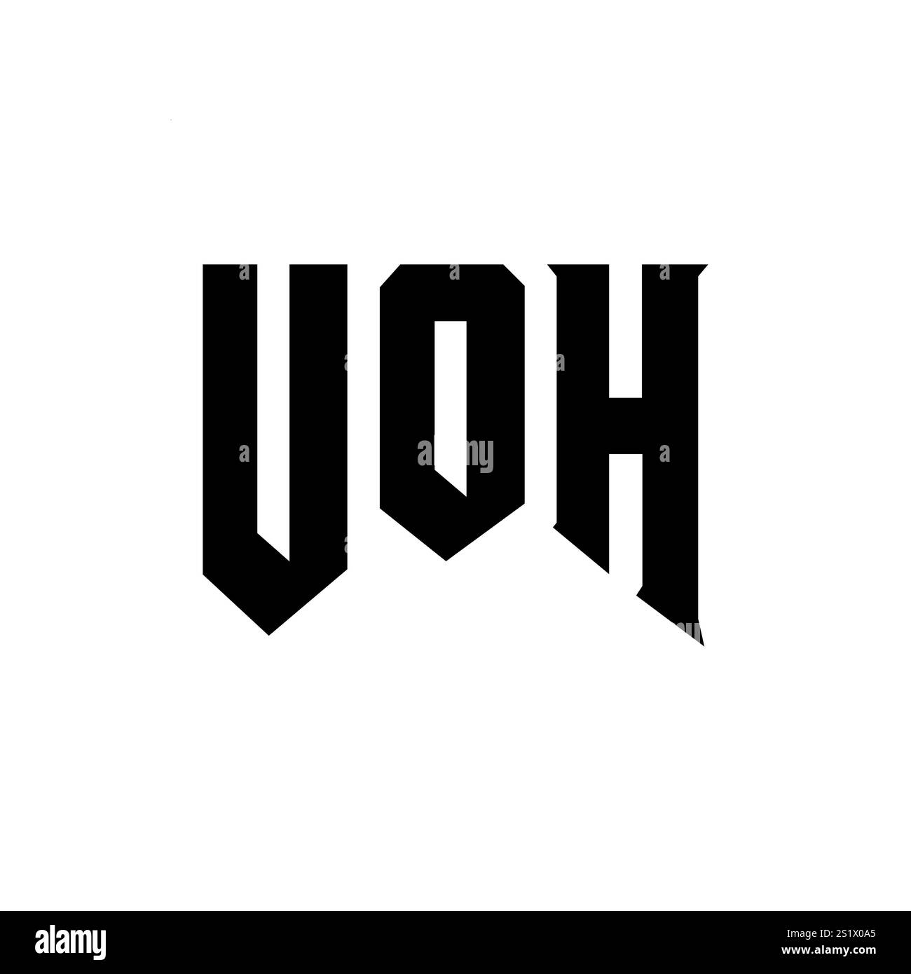 UOH letter logo design for technology company. UOH logo design black and white color combination. UOH logo, UOH vector, UOH design, UOH icon, UOH alph Stock Vector