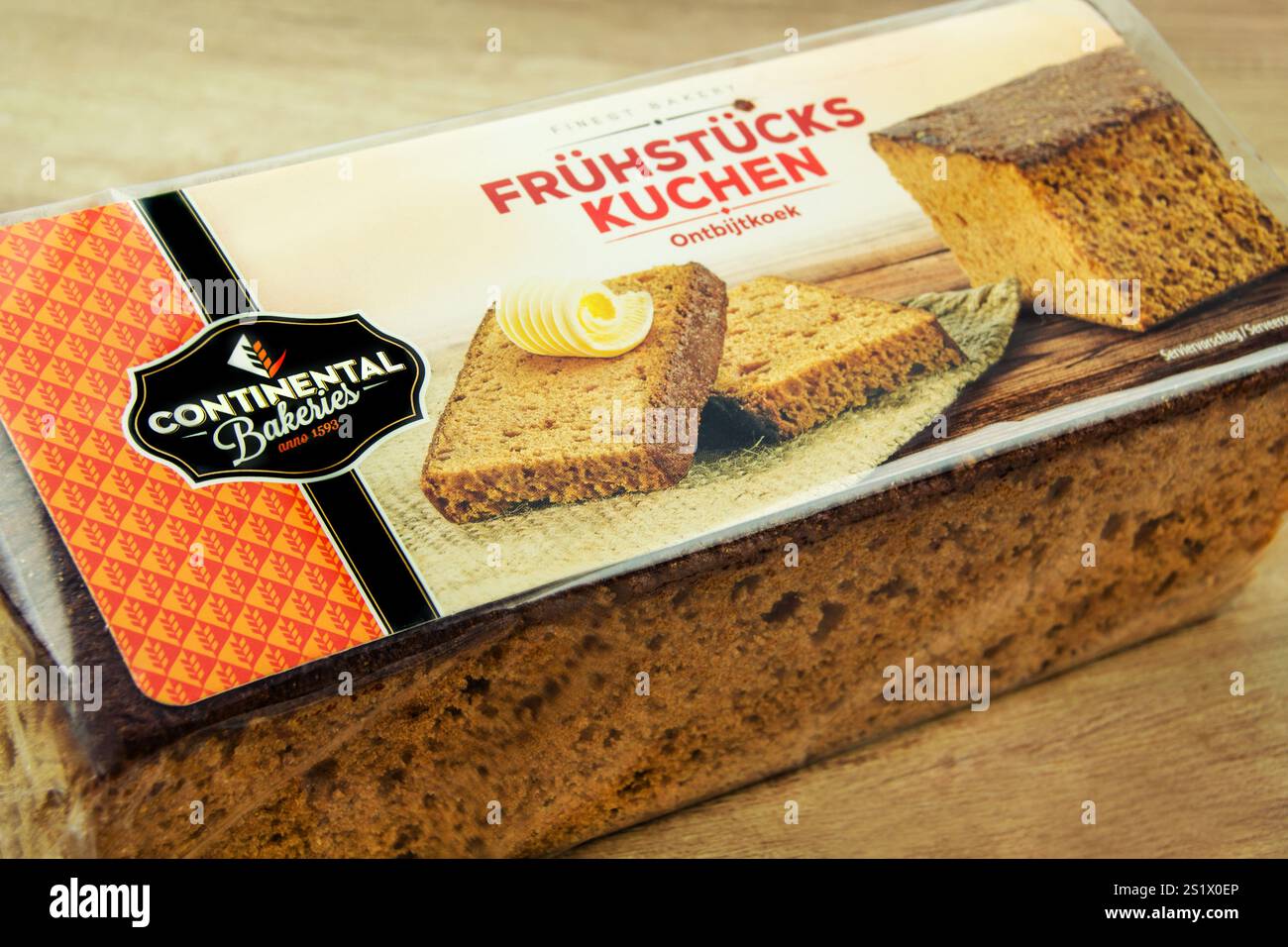 Frühstückskuchen von Continental Bakeries mit Verpackung Stock Photo