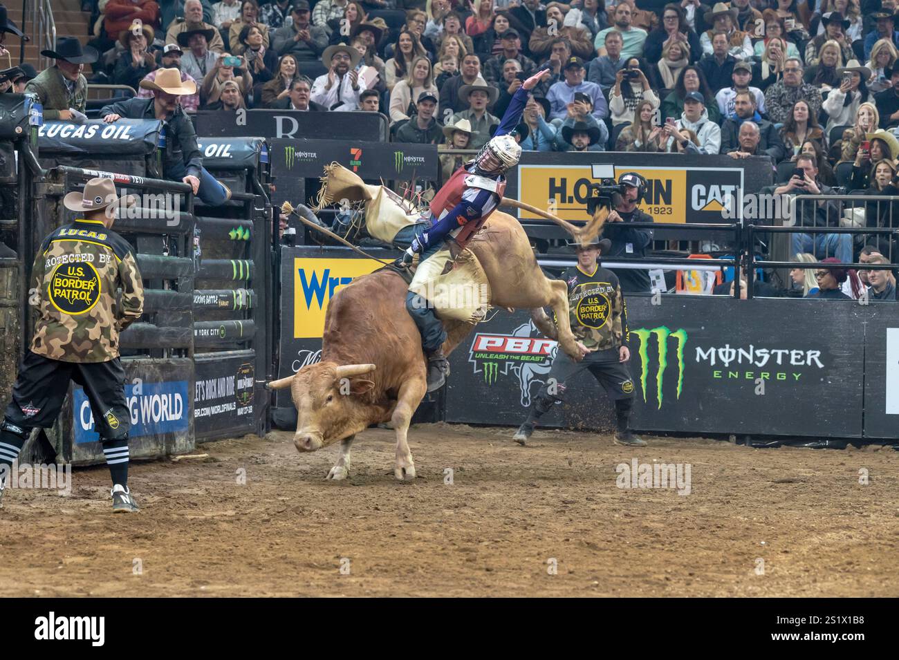 NEW YORK, NEW YORK JANUARY 04 Hudson Bolton rides Big X during