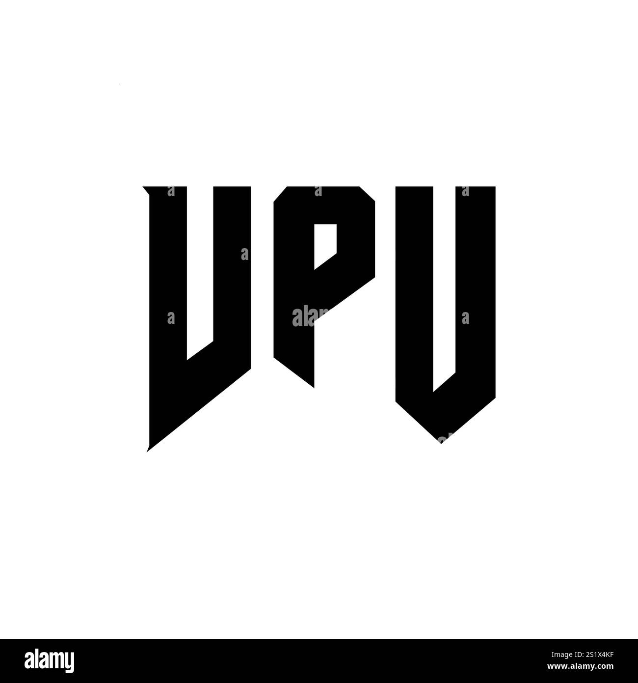 VPU letter logo design for technology company. VPU logo design black and white color combination. VPU logo, VPU vector, VPU design, VPU icon, VPU alph Stock Vector