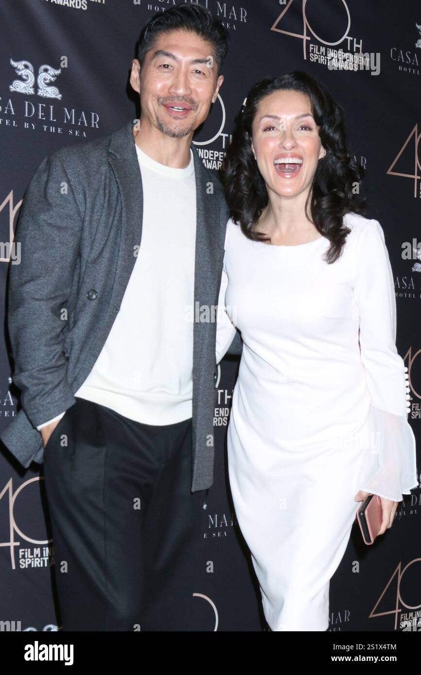 Brian Tee, Mirelly Taylor at arrivals for 2025 Film Independent Spirit ...