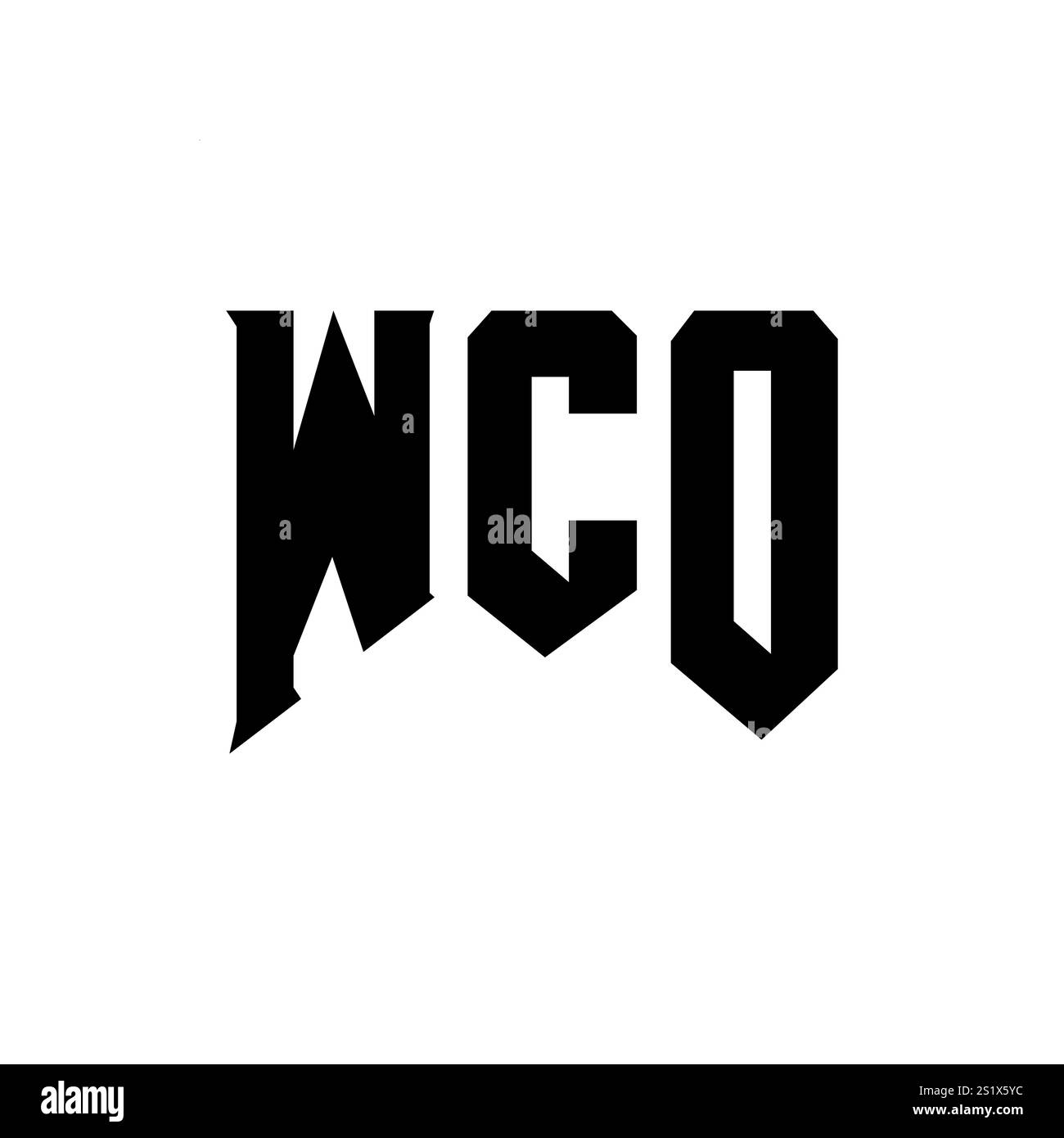 WCO letter logo design for technology company. WCO logo design black