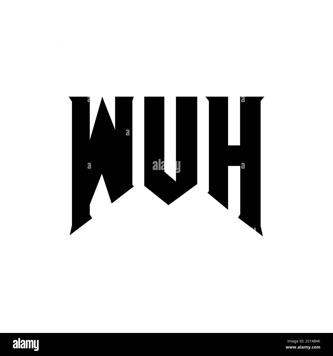 WUH letter logo design for technology company. WUH logo design black