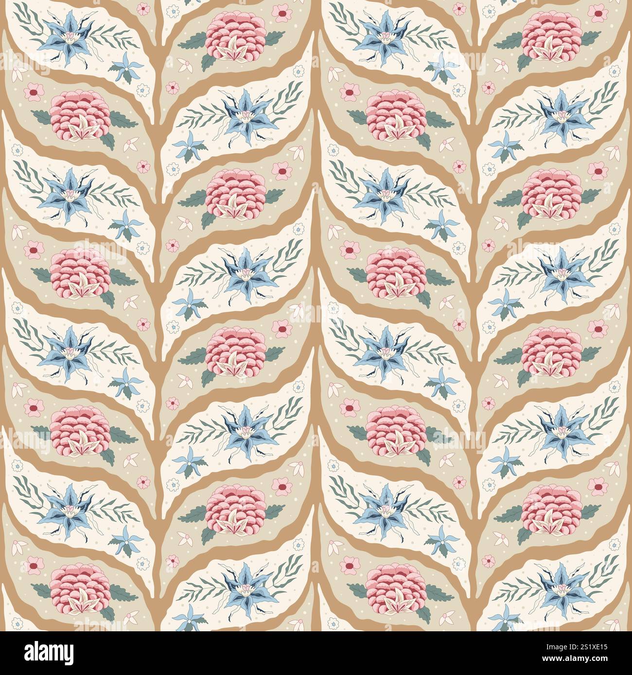 Floral toile wallpaper Stock Vector Images - Alamy