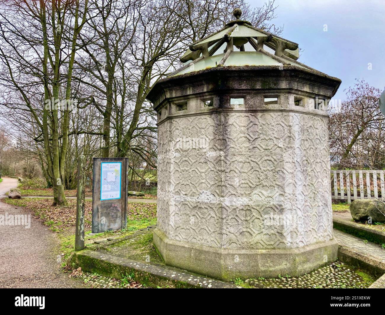 Gentlemen’s urinals, St Crispin’s Road, Norwich, dating to 1919 thought to be the oldest surviving pre-cast concrete urinals to survive in Britain. - Smartphone Captured Stock Image