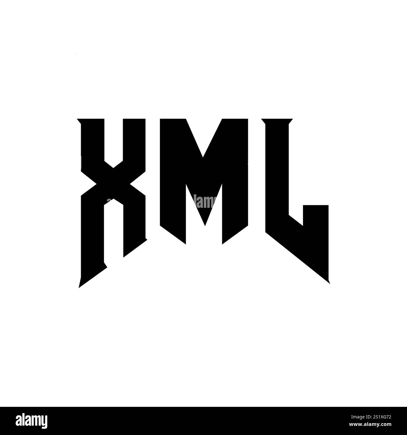 XML letter logo design for technology company. XML logo design black ...