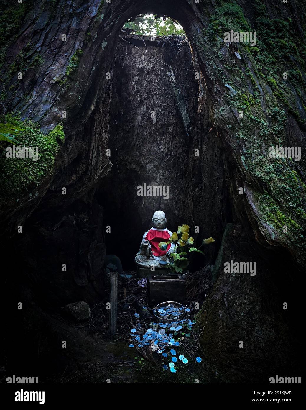 Graves and statues in Okunoin Koyasan - Smartphone Captured Stock Image
