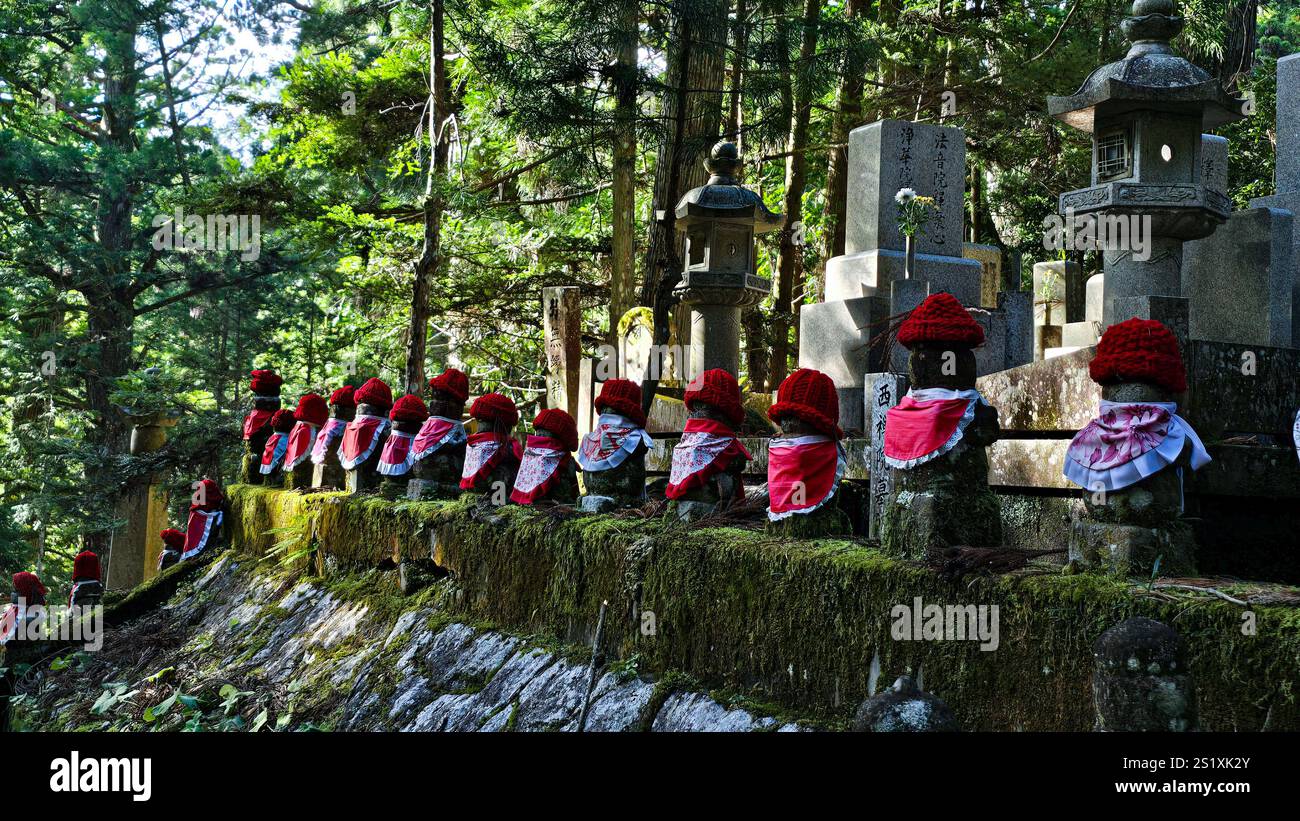 Graves and statues in Okunoin Koyasan - Smartphone Captured Stock Image