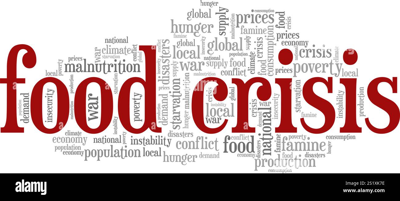 Food Crisis word cloud conceptual design isolated on white background ...