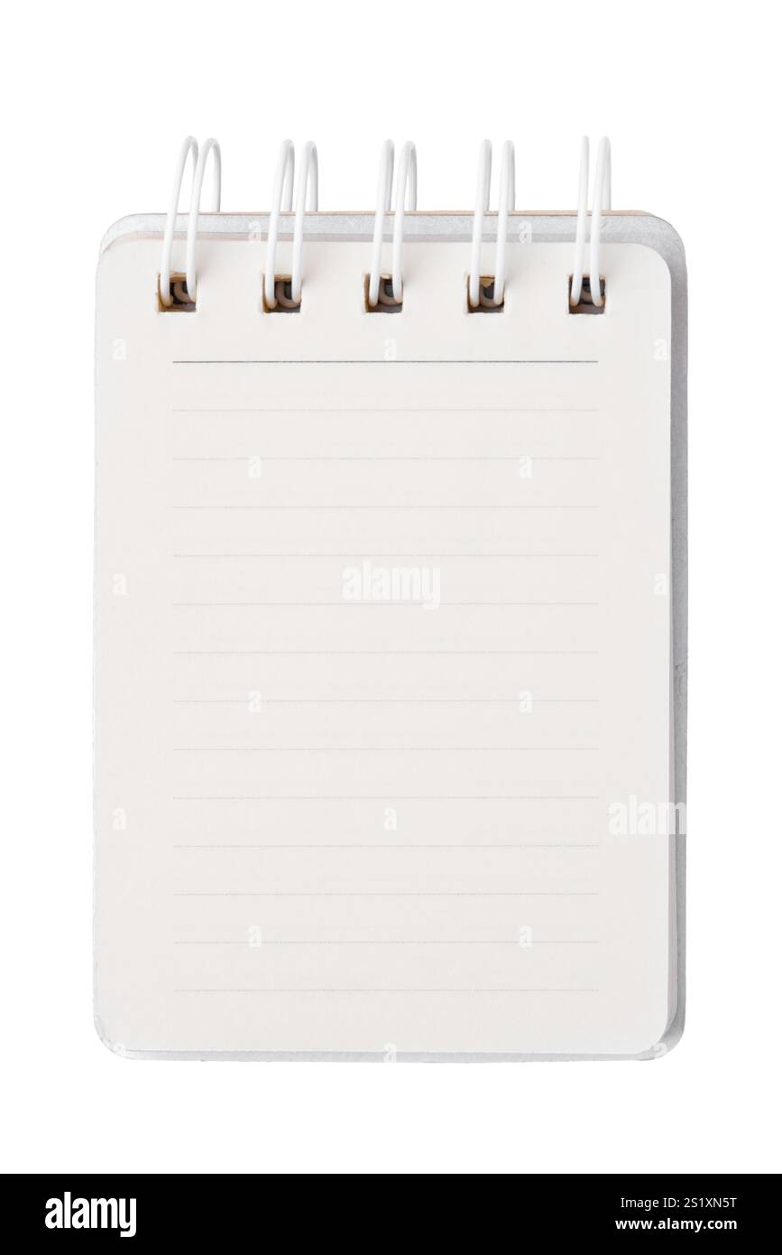 Blank notebook with ring spine isolated on white background Stock Photo