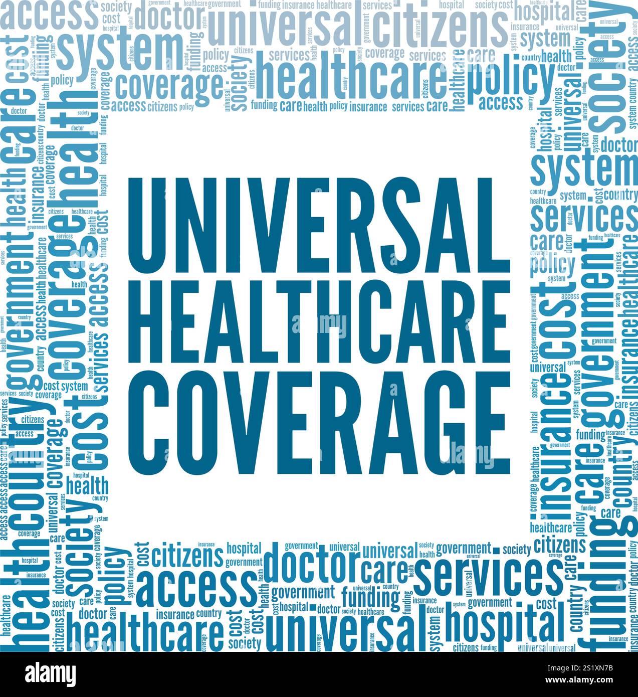 Universal Health Sign Universal Healthcare word cloud conceptual design isolated on white ...