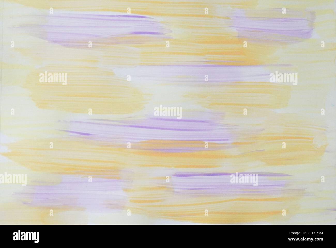 Hand painted background in purple and yellow colors. Colorful abstract pattern. Graphic resource. Stock Photo