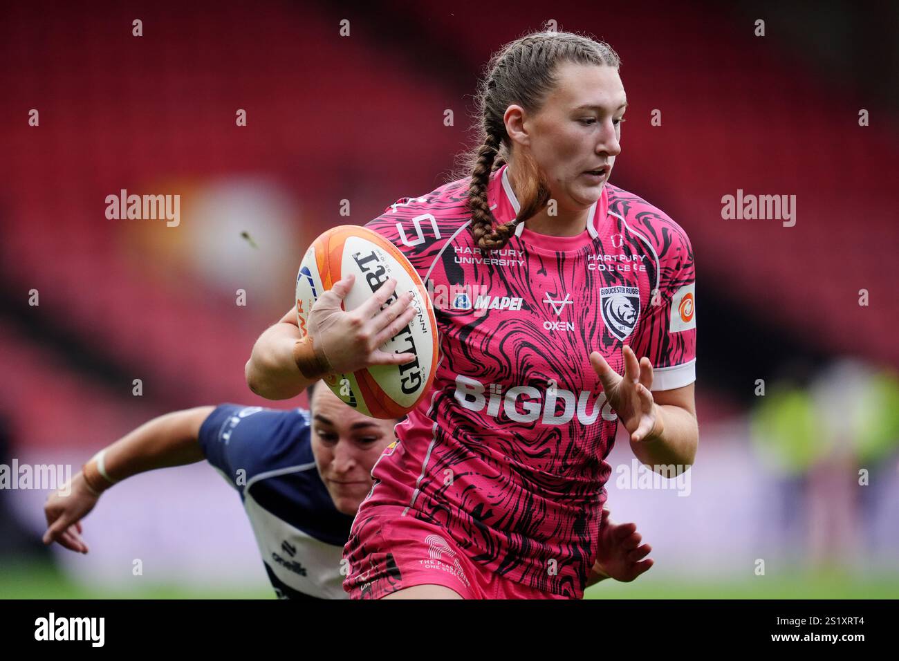 Emma Rugby Gloucester-Hartpury's Emma Sing on their way to scoring a try during ...