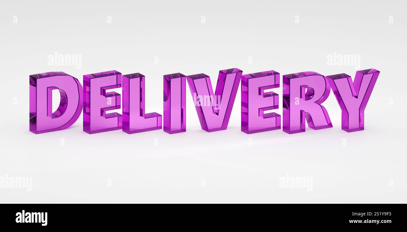 Visual Reference: 3D Render Sign Delivery Made By Purple Glass And Light