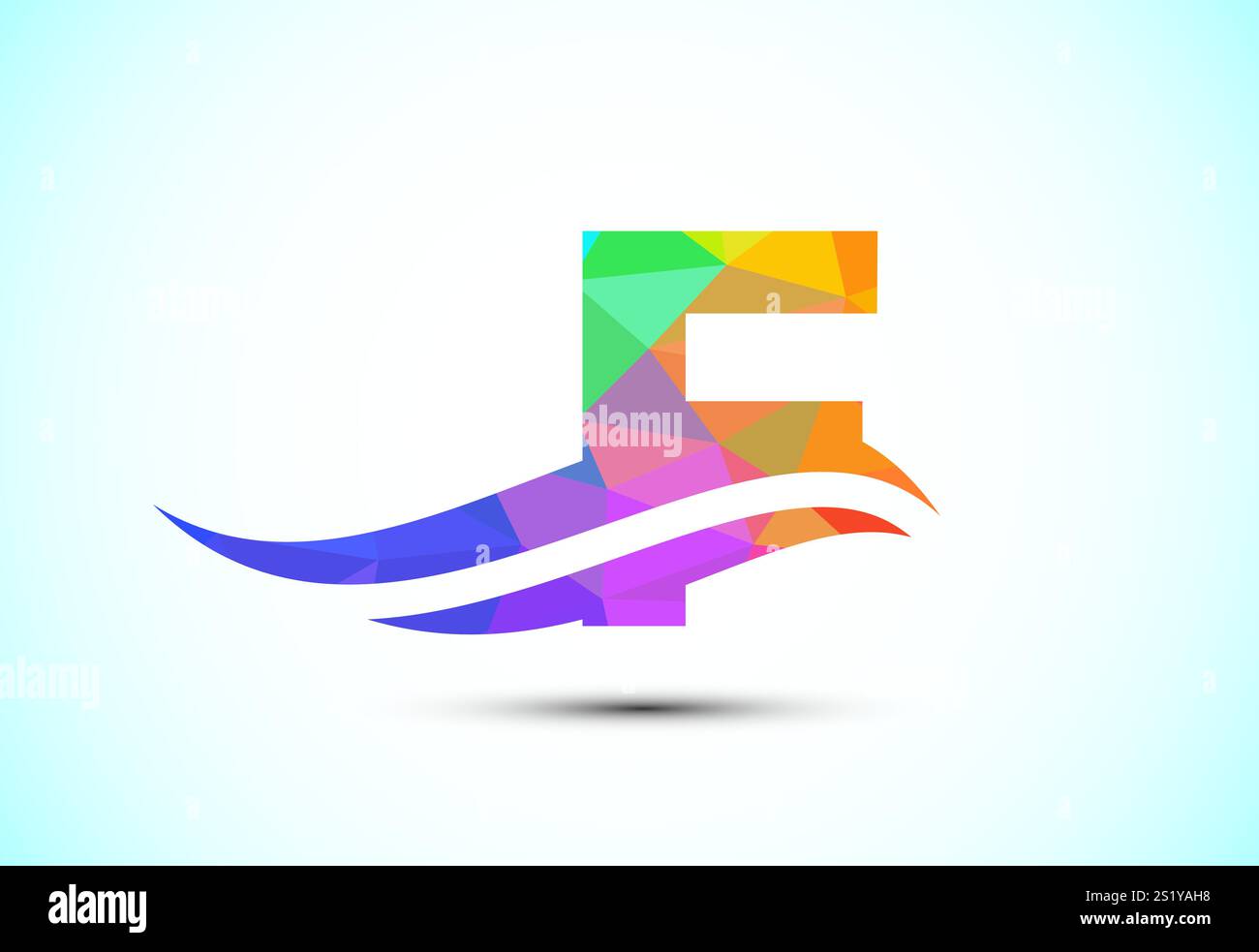 English alphabet with swoosh or ocean wave logo design. Graphic ...