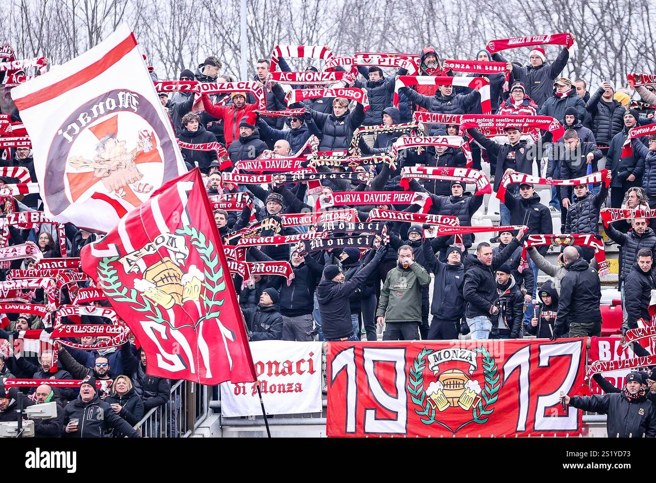 Supporters of AC Monza during the Italian championship Serie A football
