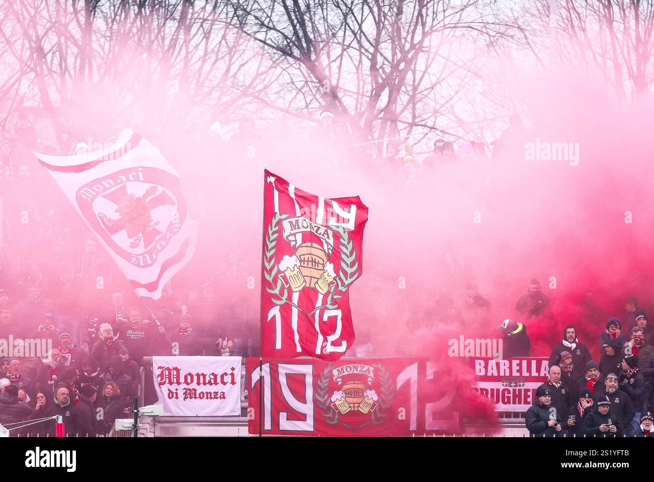 Supporters of AC Monza during the Italian championship Serie A football