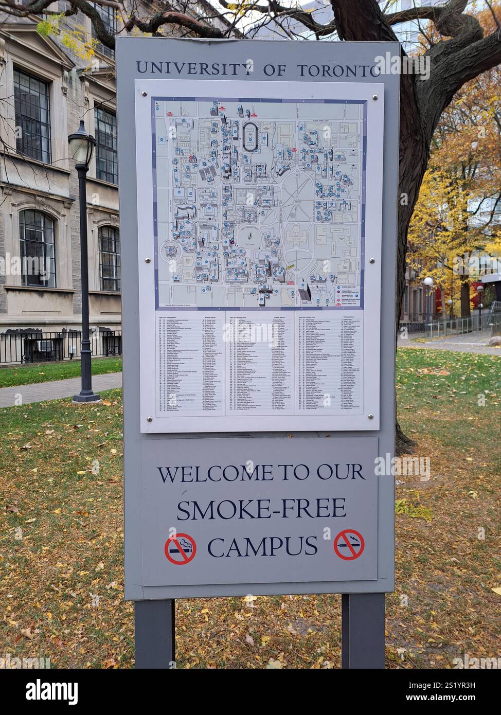 University of Toronto information map sign in downtown Toronto, Ontario ...