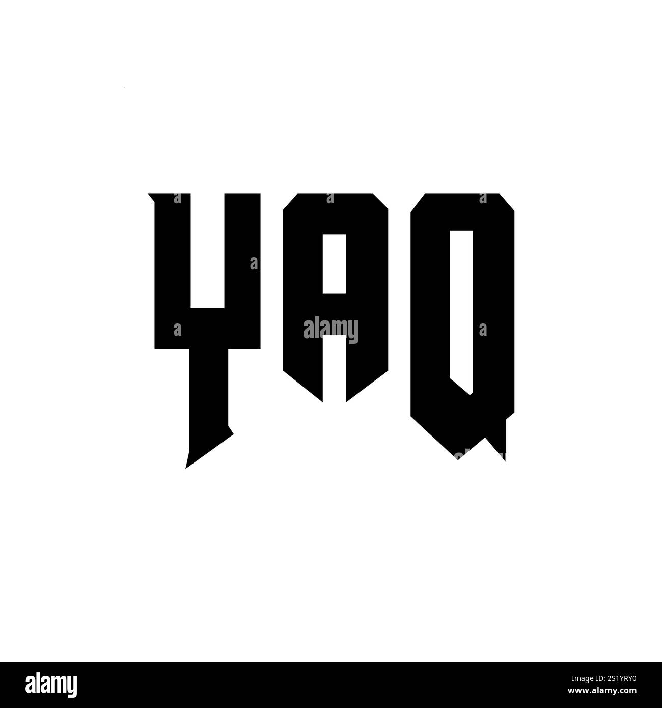 YAQ letter logo design for technology company. YAQ logo design black ...