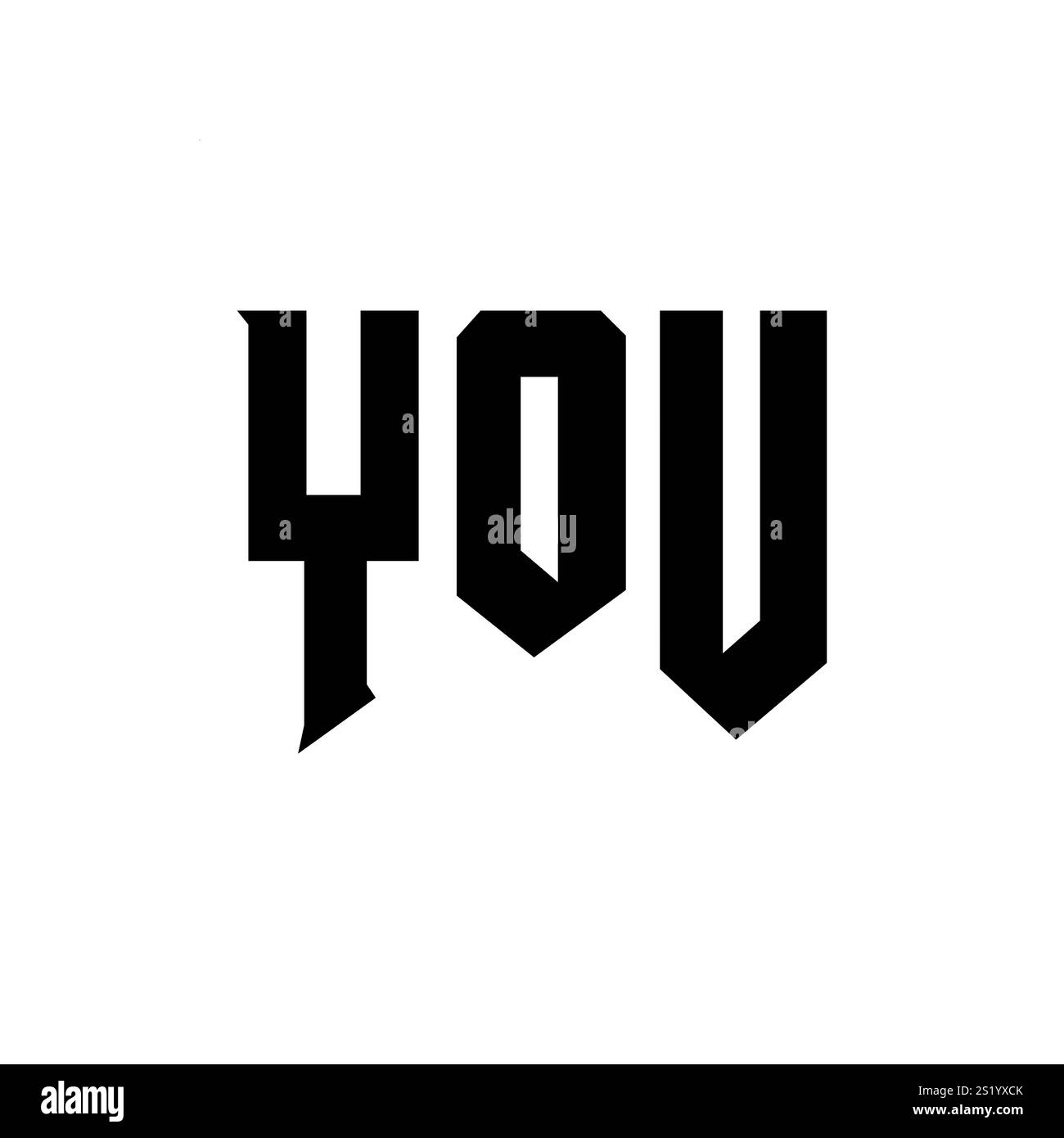 YOU letter logo design for technology company. YOU logo design black ...