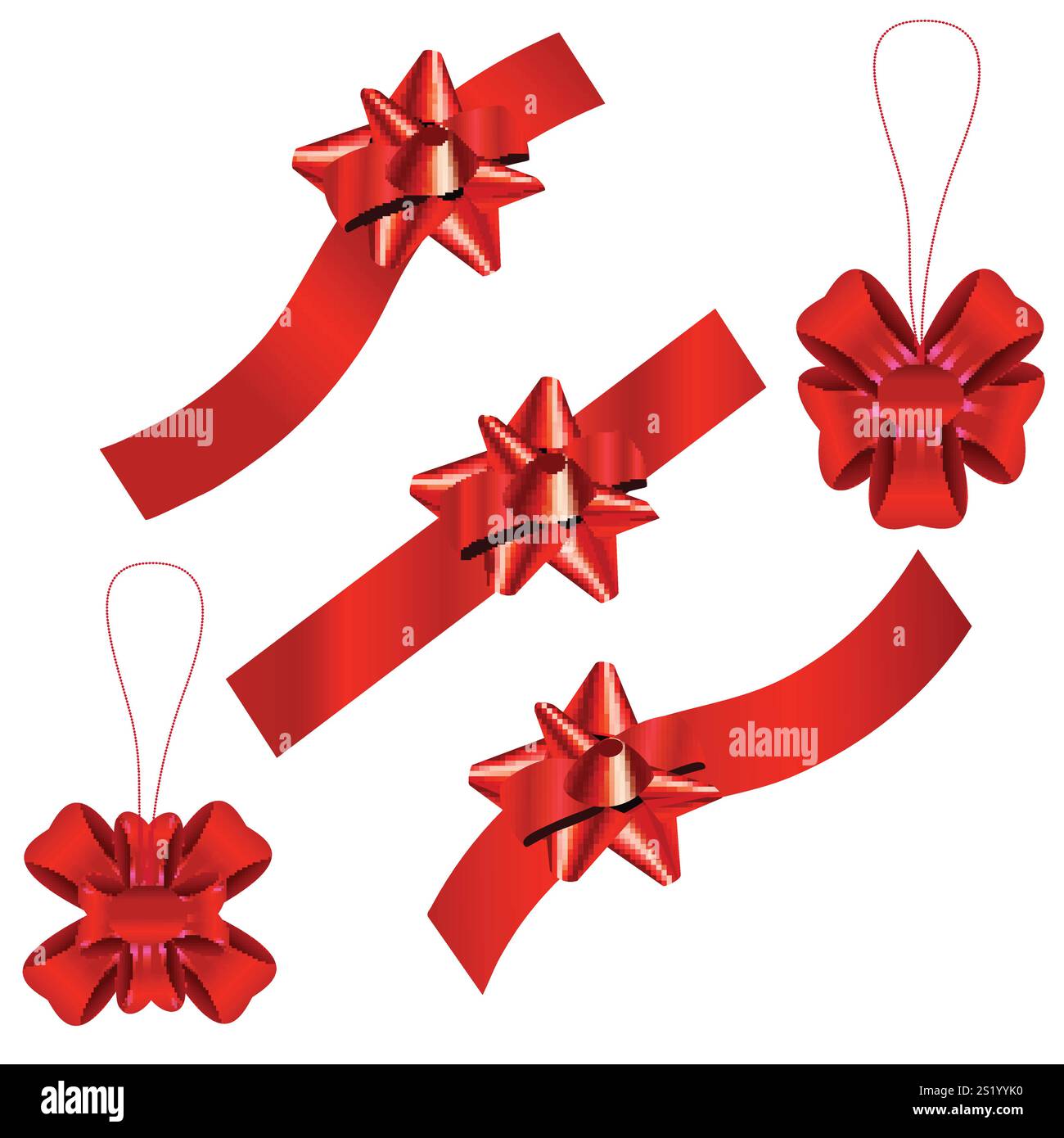 Vector set of bows and ribbons for decoration. EPS 10 Stock Vector ...
