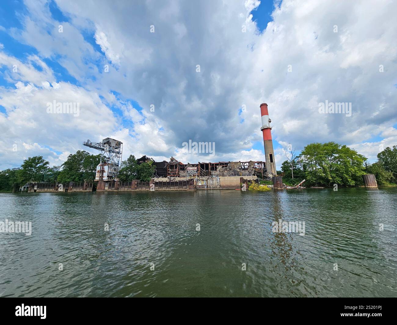 Elrama Power Plant is a retired coal power station in Elrama, Washington, Pennsylvania, United States - Smartphone Captured Stock Image