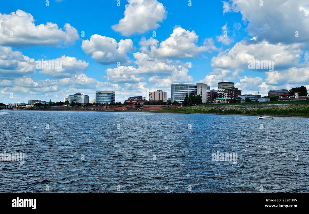 Evansville, Illinois, skyline and  waterfront. - Smartphone Captured Stock Image