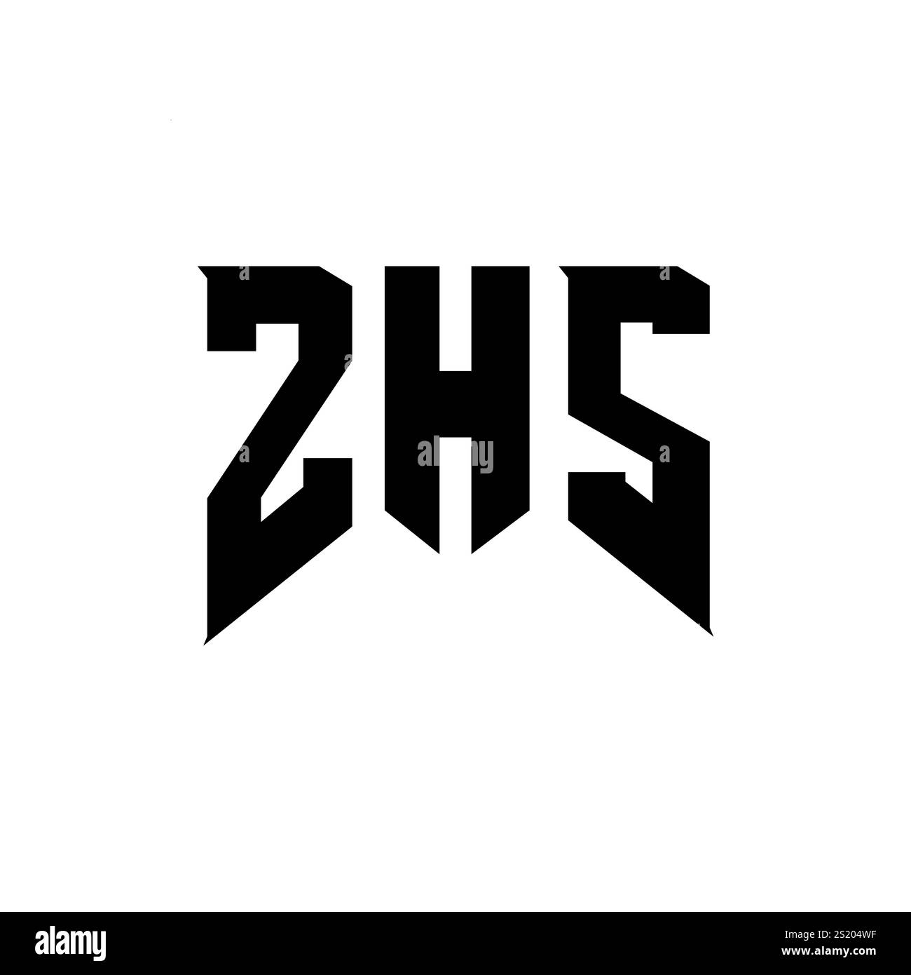ZHS letter logo design for technology company. ZHS logo design black ...