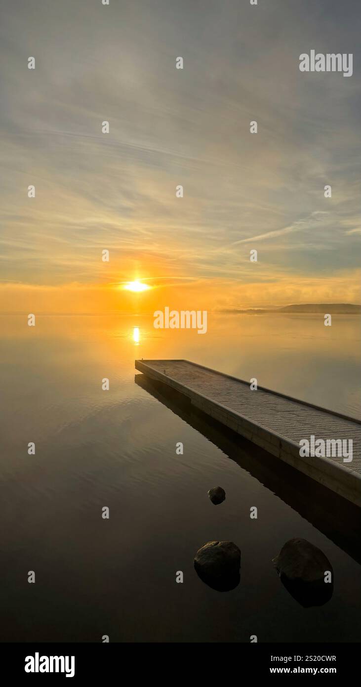 Sunrise over lake in Laugarvatn, Iceland - Smartphone Captured Stock Image