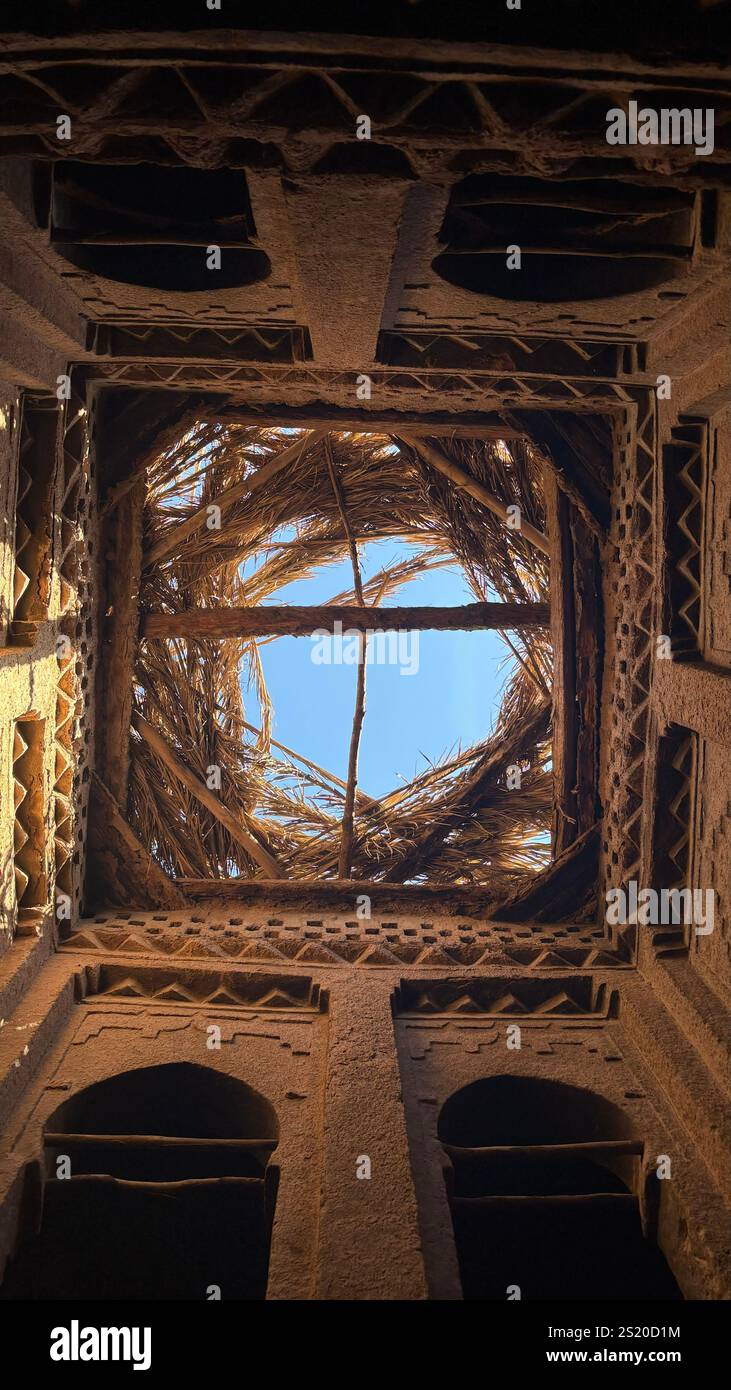 Sky through the ceiling of M'Hamid El Ghizlane, Morocco - Smartphone Captured Stock Image