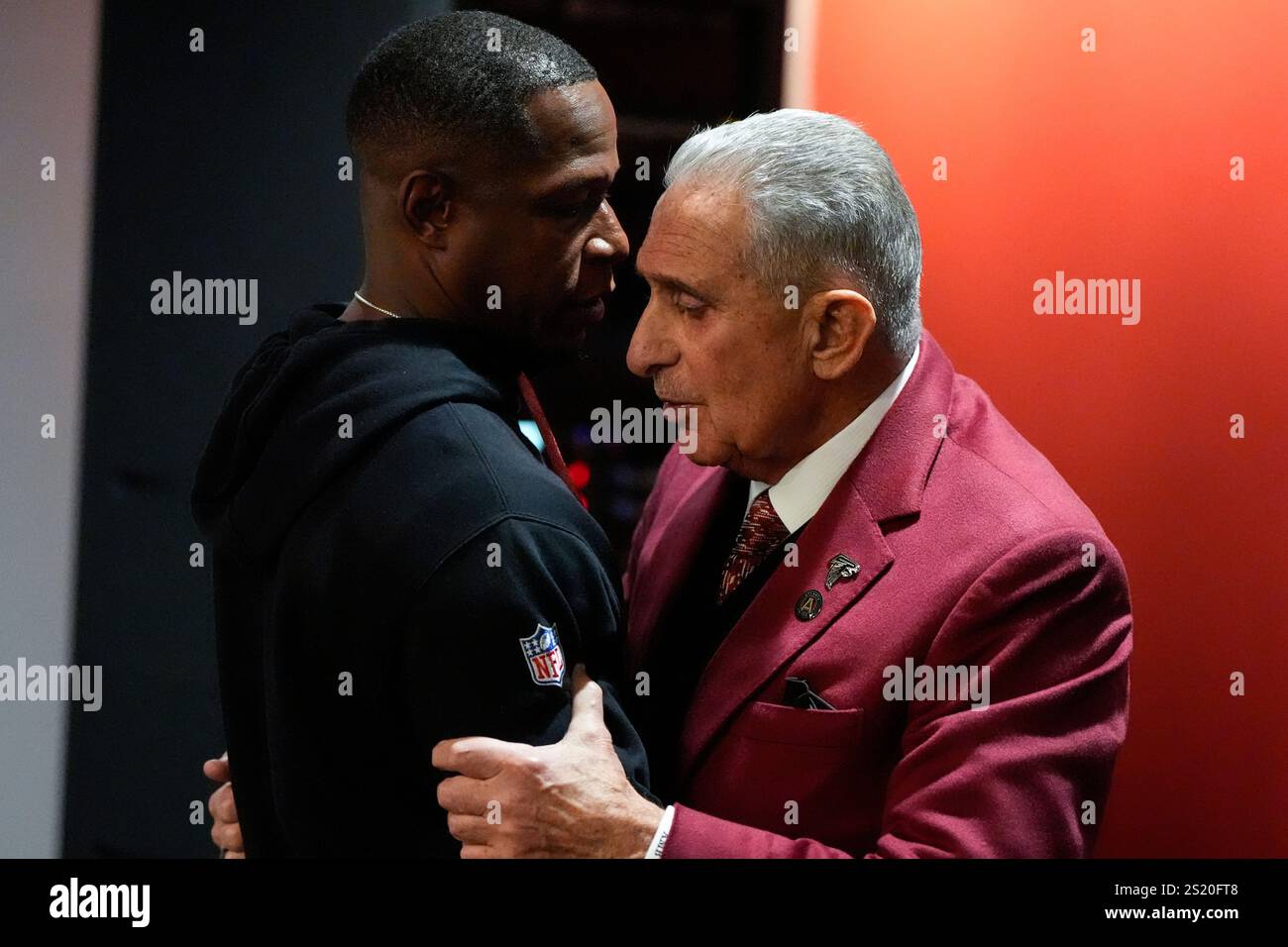 Falcons Owner Atlanta Falcons owner Arthur Blank speaks with Atlanta Falcons head ...