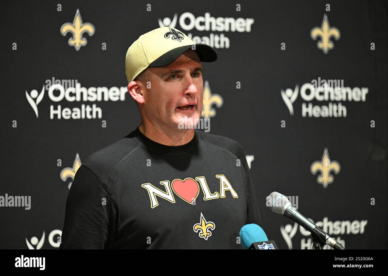 New Orleans Saints interim head coach Darren Rizzi after an NFL