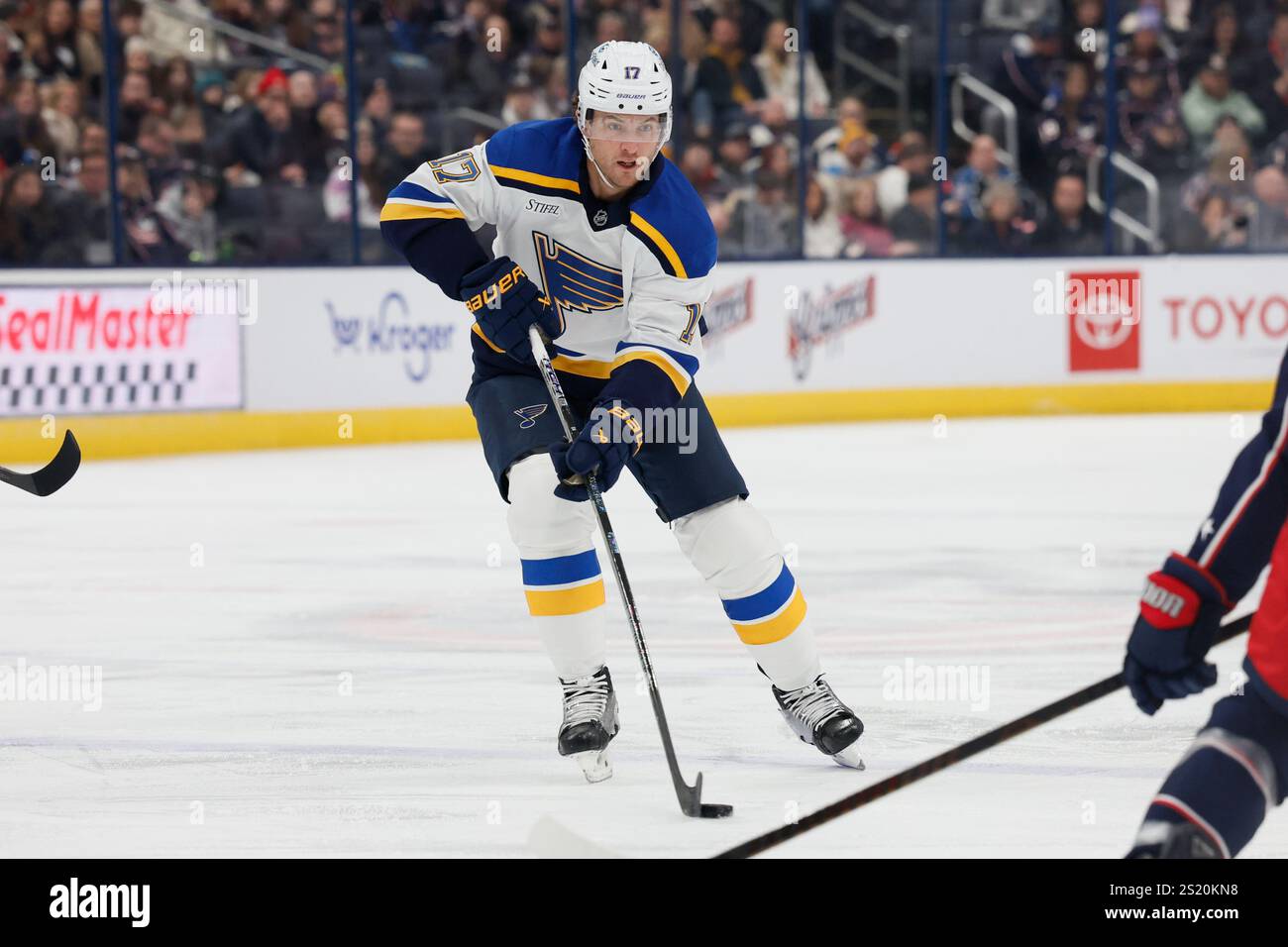 St. Louis Blues' Cam Fowler plays against the Columbus Blue Jackets
