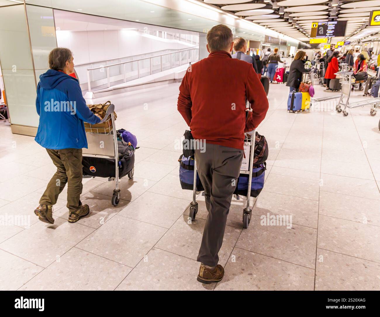 Baggage reclaim, Heathrow, airport, London, UK Stock Photo
