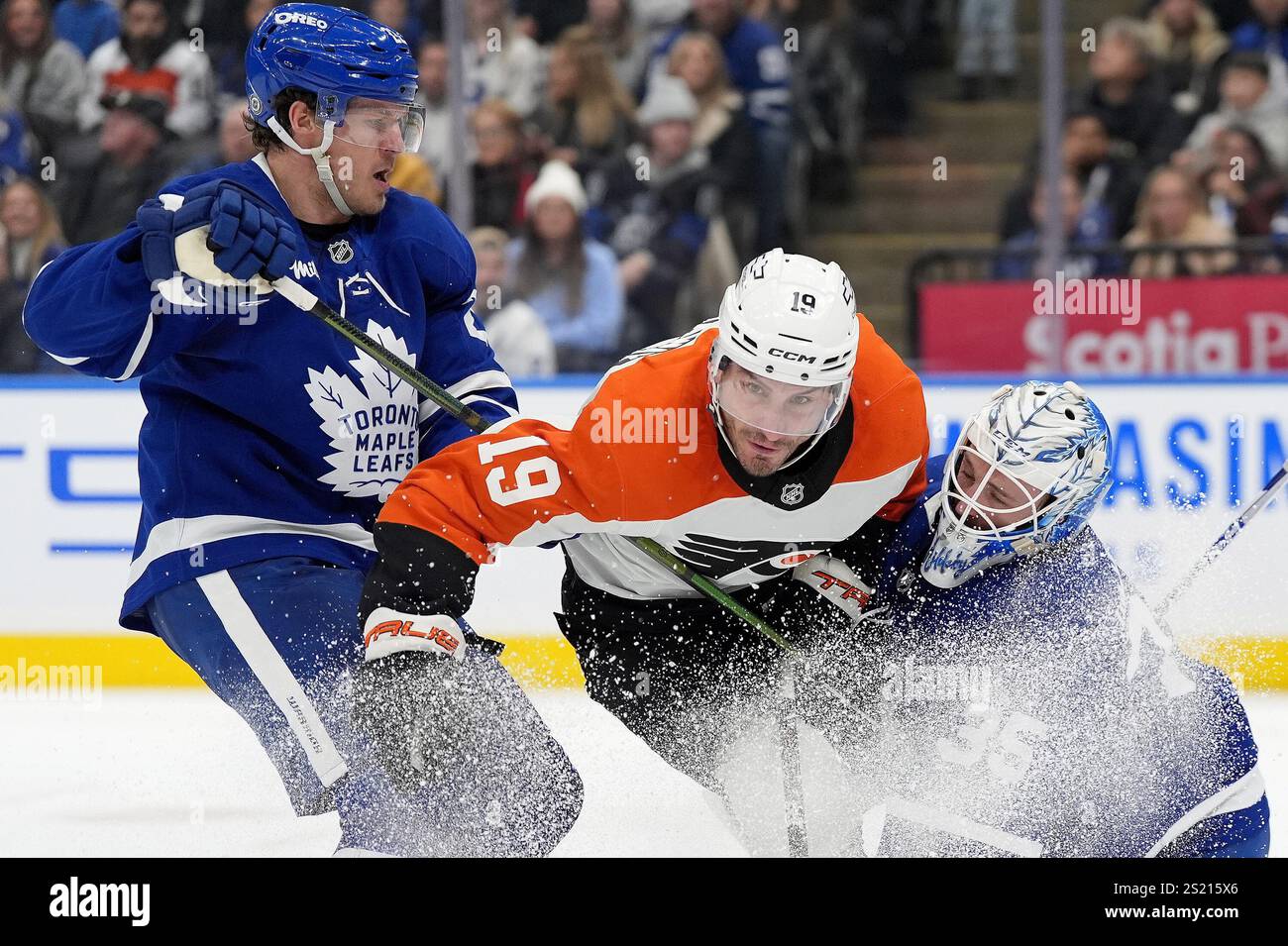 Philadelphia Flyers right wing Hathaway (19) is called for