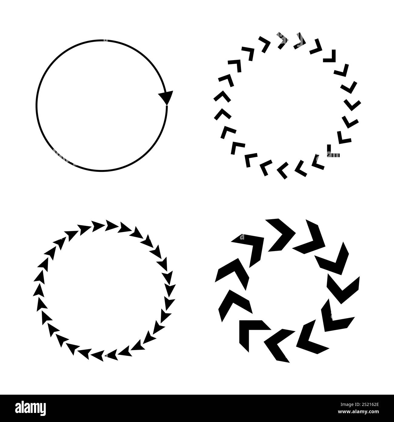 Arrow direction set. Geometric path icons. Multiple arrow styles. Simple vector graphic. Stock Vector
