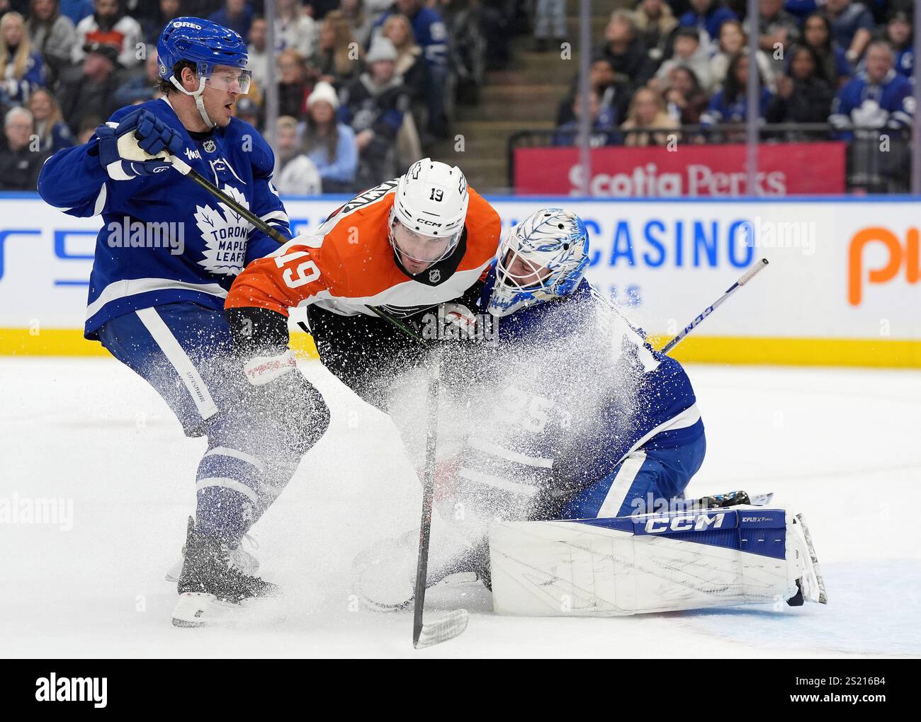 Philadelphia Flyers right wing Hathaway (19) is called for