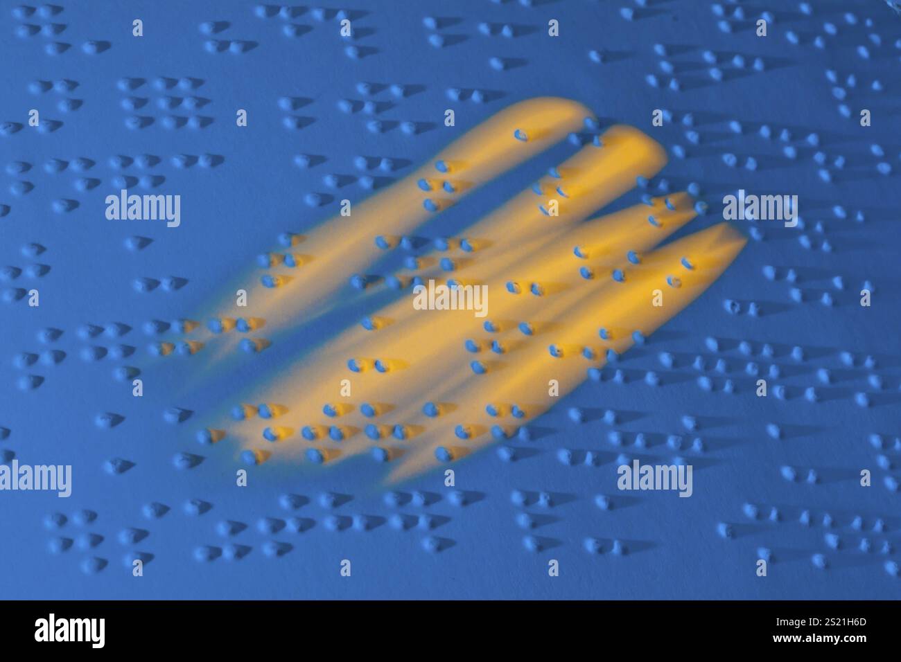 A book written in Braille for the blind. Braille for the blind, A book written in Braille. Braille for the blind. Austria Stock Photo