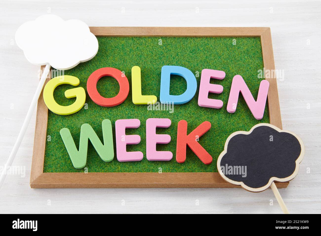Signboard Placard Golden Week Stock Photo - Alamy
