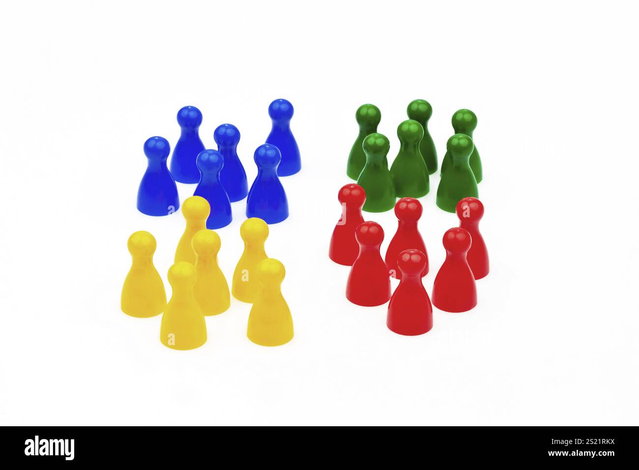 Different coloured pieces of a game. Differentiation of colours and ...
